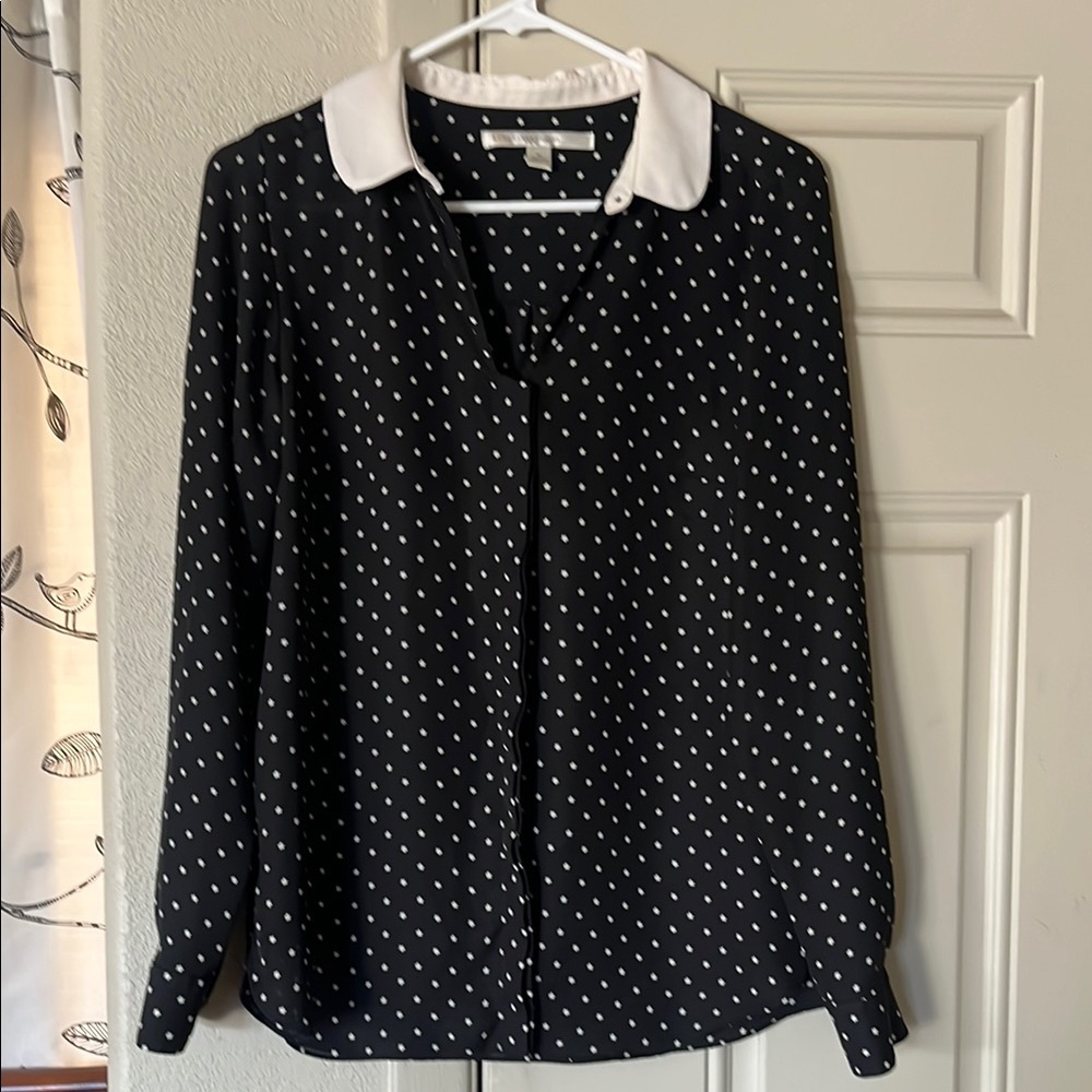 Black and White Star Polka Dot Women's Top